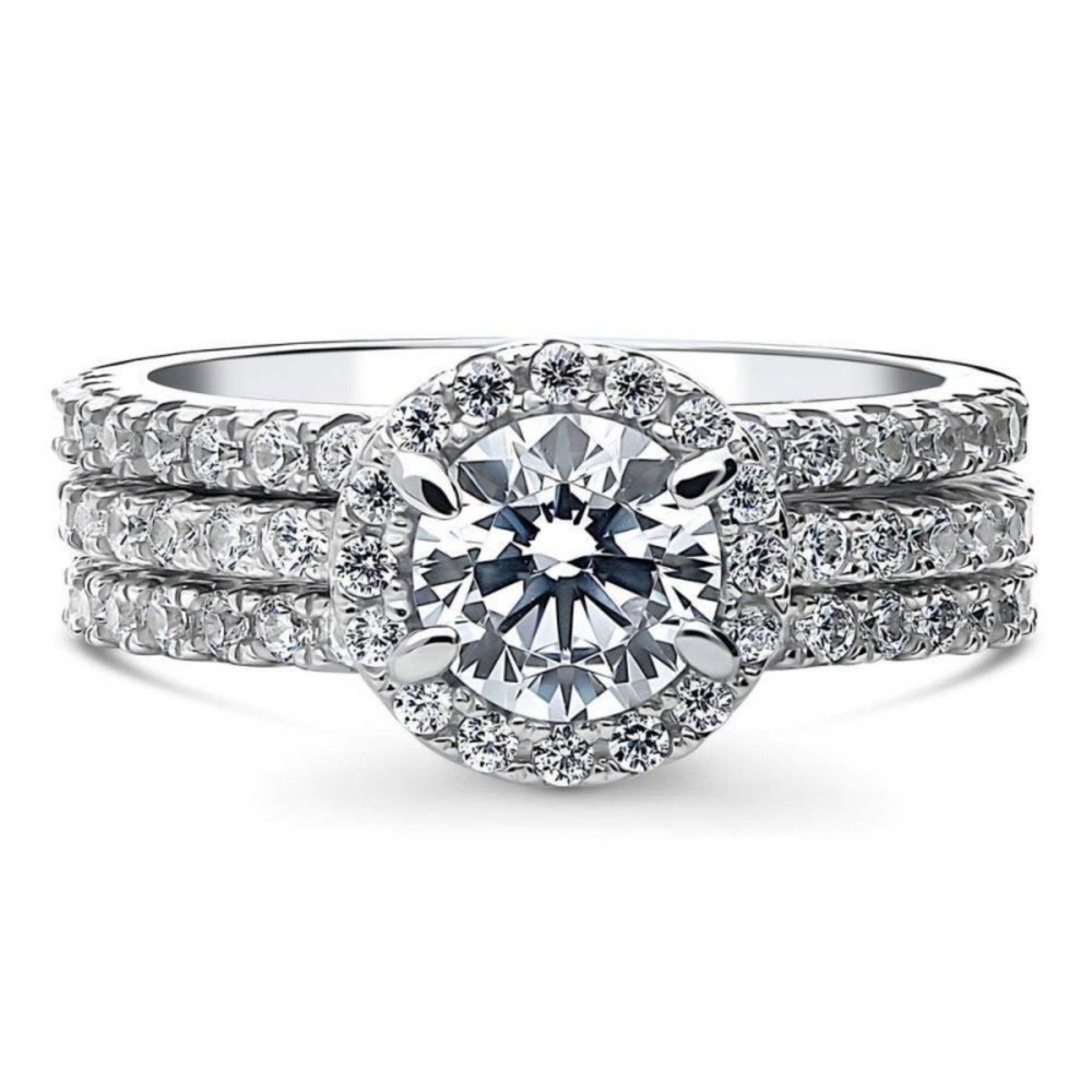 COPY - sz7 Diamond Engagement Ring STERLING SILVER #31 size 6,7,8,9,10